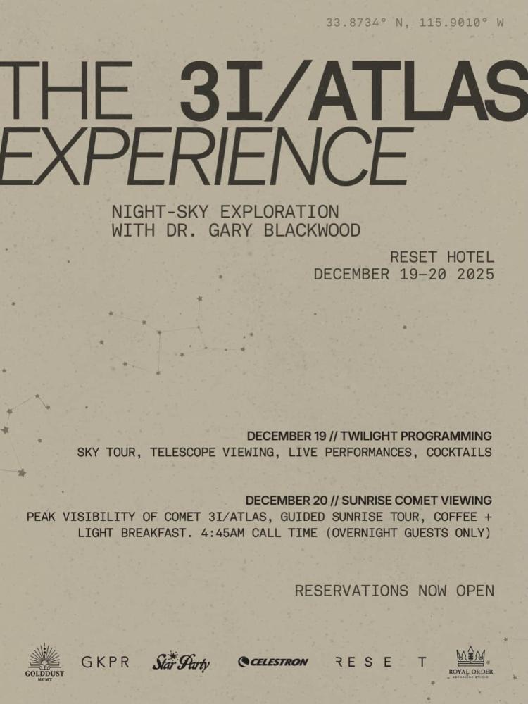 3I/ATLAS RESET Hotel Twentynine Palms California