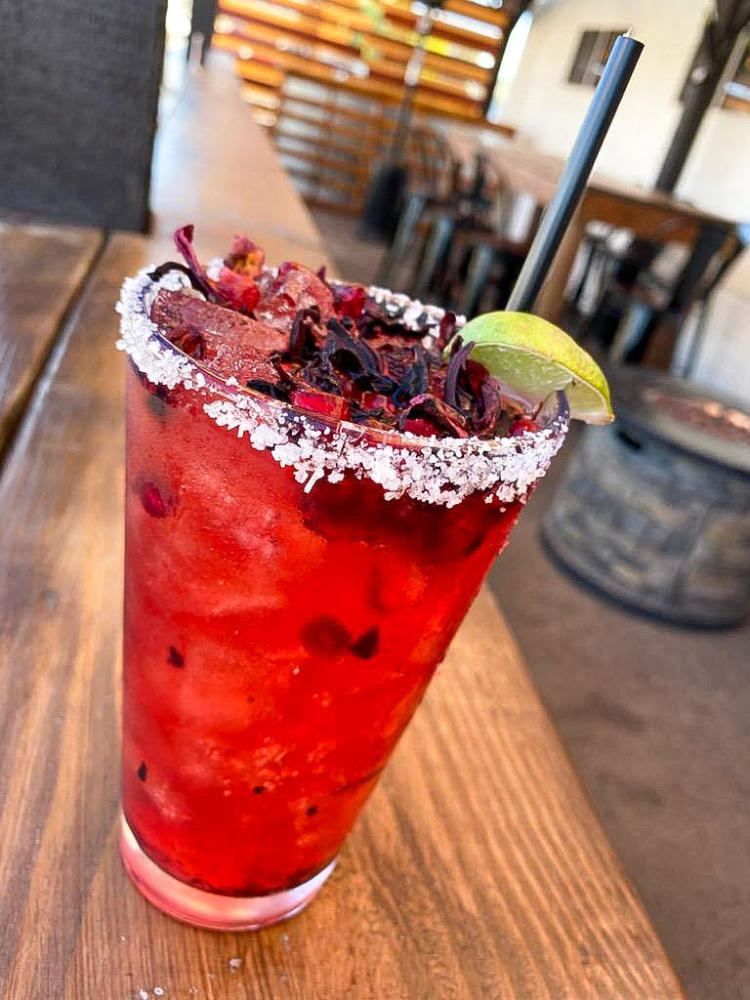Takos & Beer Pomegranate Hibiscus Margarita