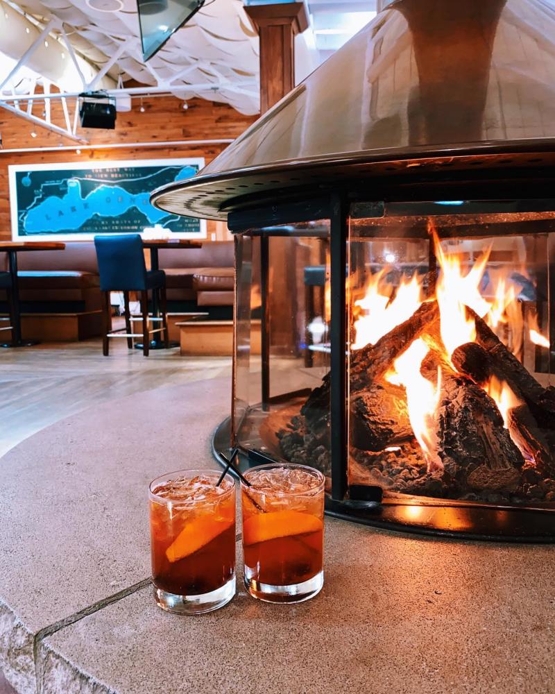 Cocktails by the fire at Pier 290