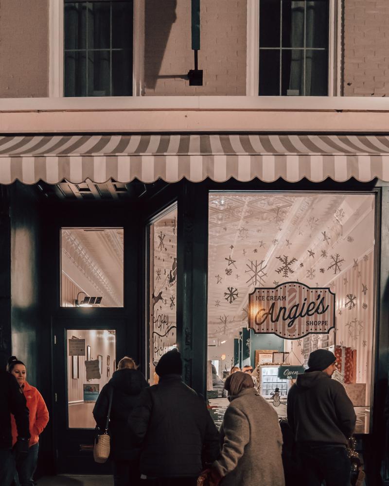 Outside Angie's in Winter