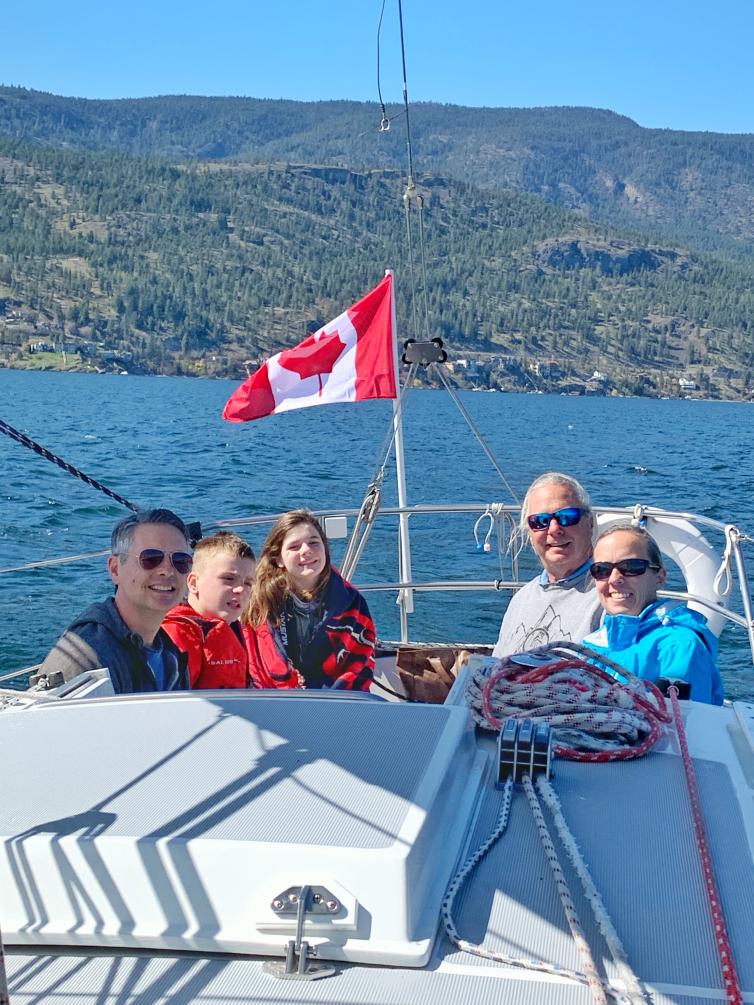 Lisa's family on Sailing Tour