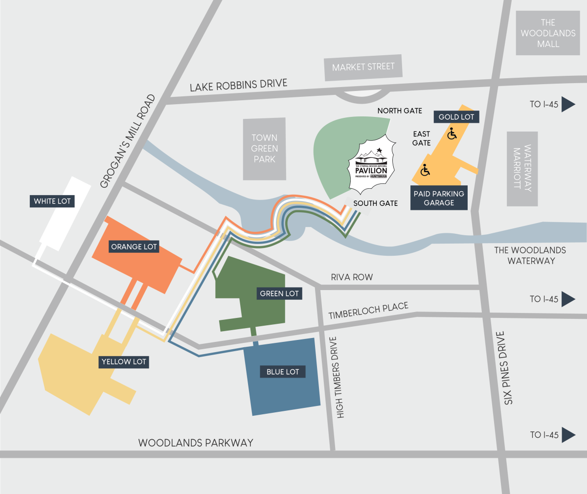 The Cynthia Woods Mitchell Pavilion Parking Map