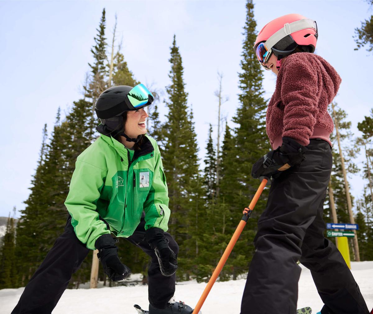 ski lesson at Snowy Range Ski Area