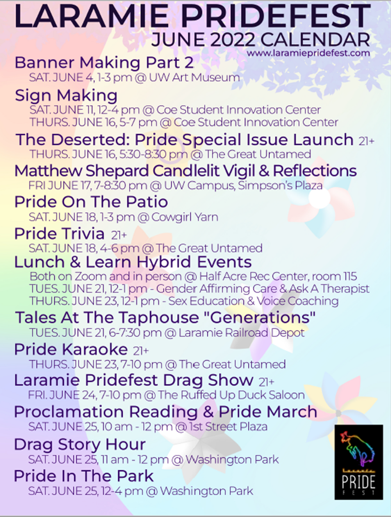 PrideFest 2022 Schedule
