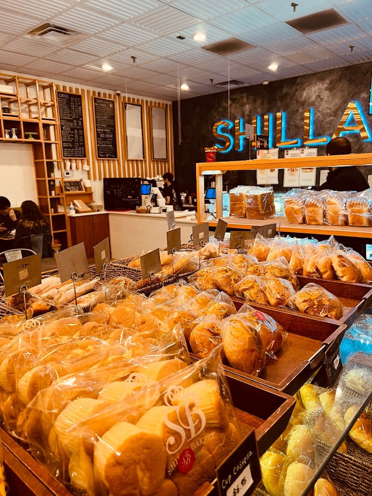 Display of packaged breads