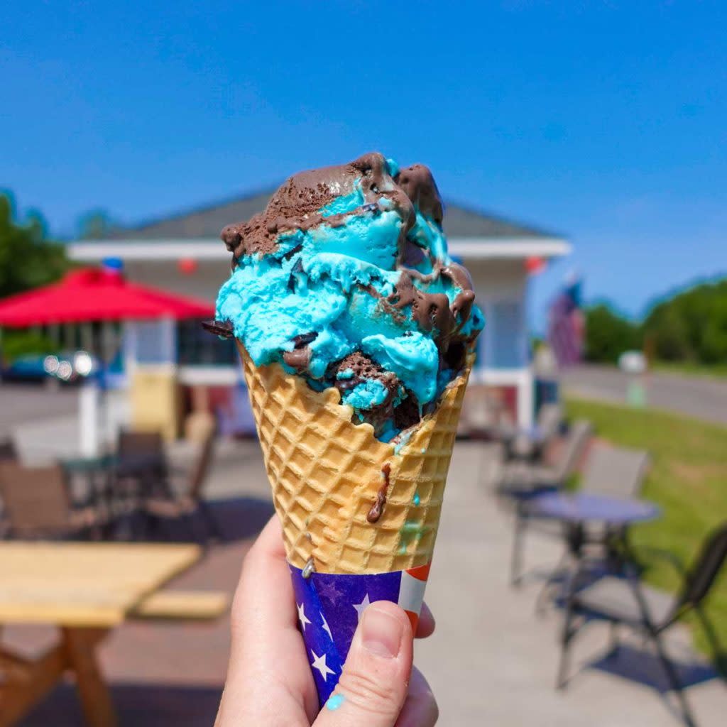 Blue moon ice cream cone