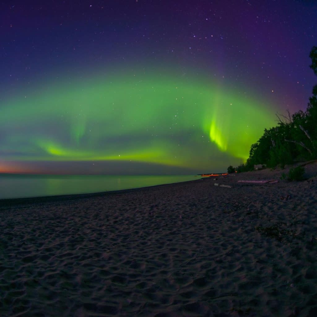 Northern Lights over Calumet Waterworks Park.