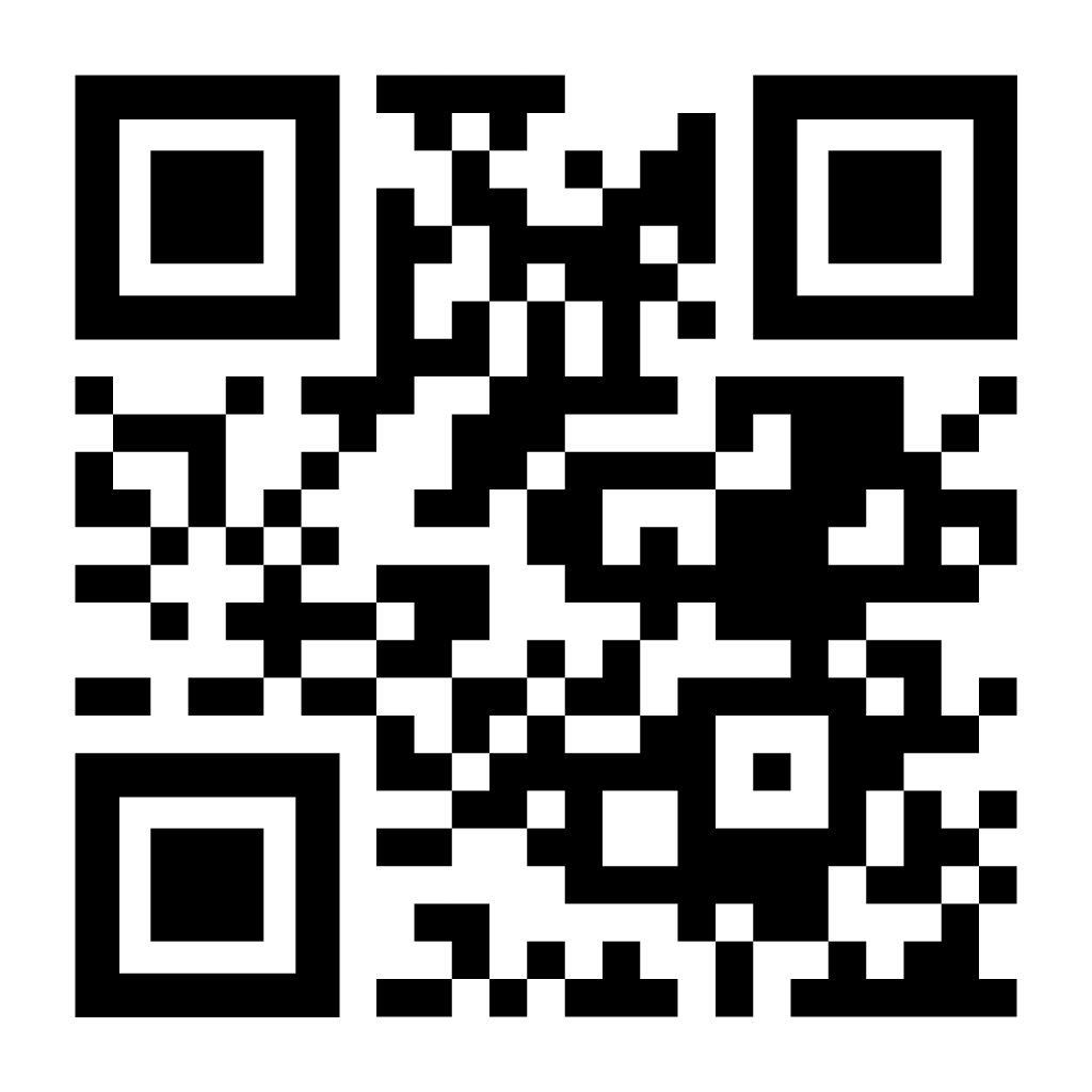 A QR Code in black and white colours.