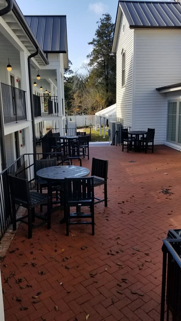 Courtyard in-between Event Space and Rooms