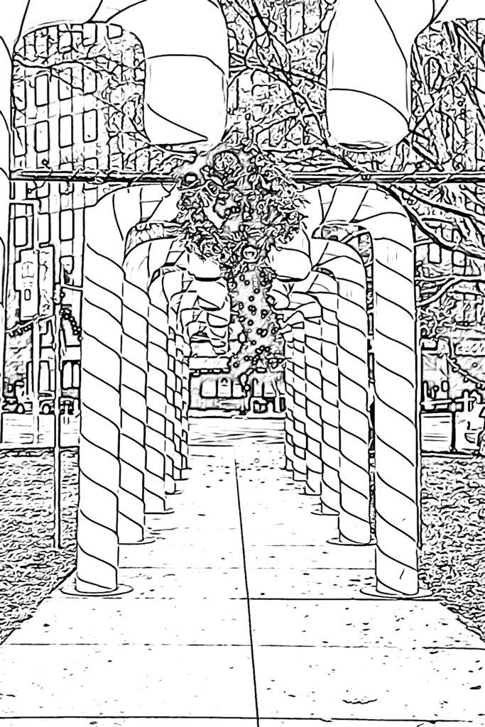 Candy Cane Lane Coloring Page