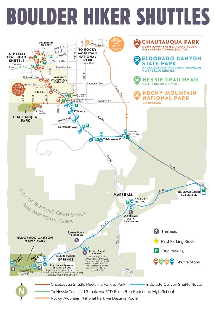 Boulder Hiker Shuttles Map 2024
