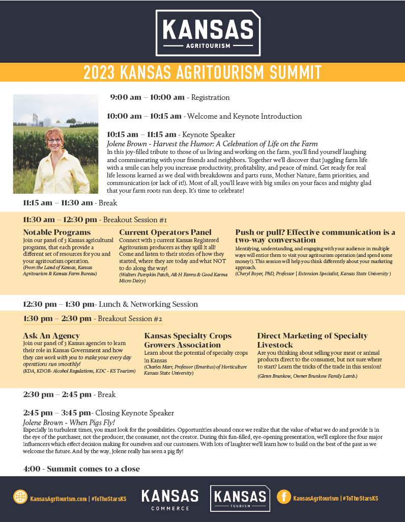 Agritourism Summit Agenda Flyer