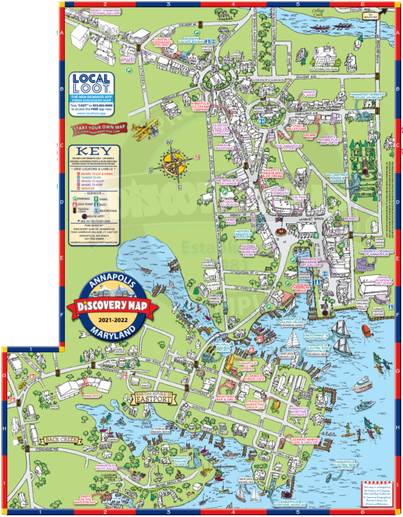 Map of Downtown Annapolis, Maryland