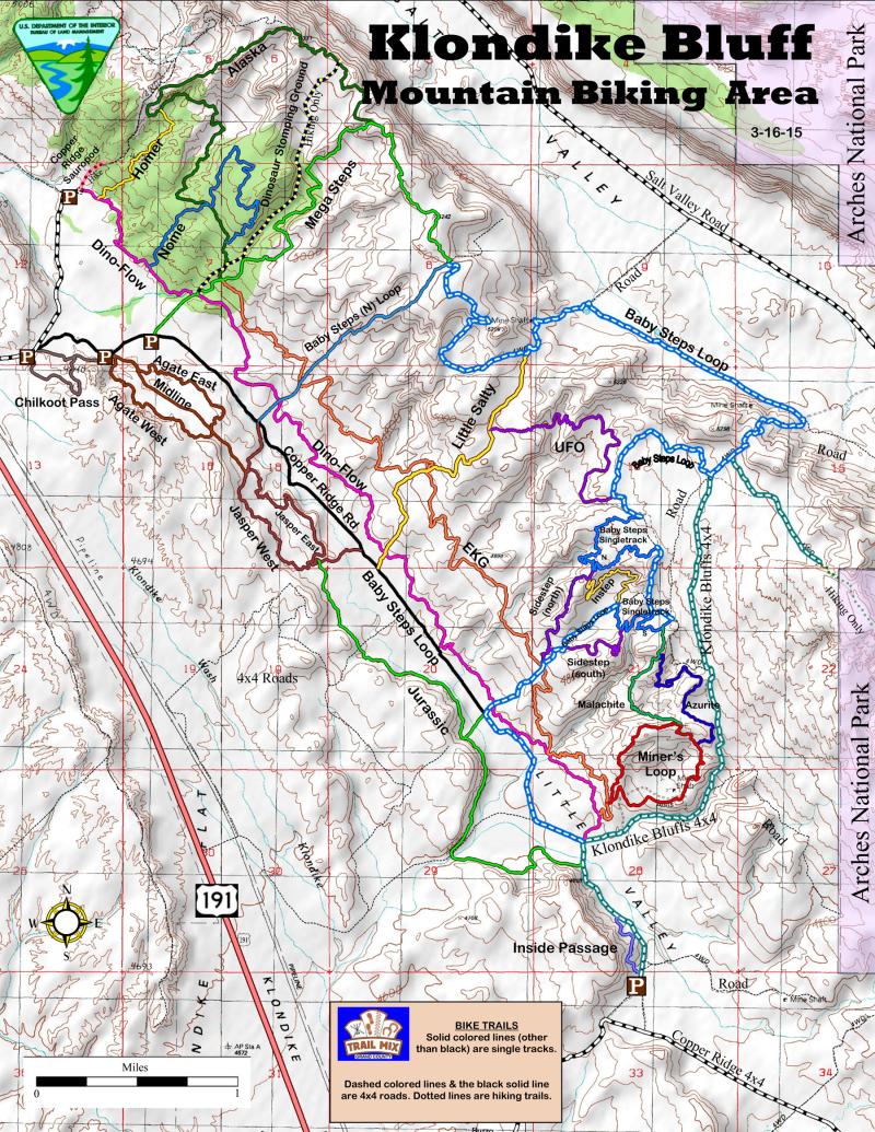 Klondike Bluff Area trail map