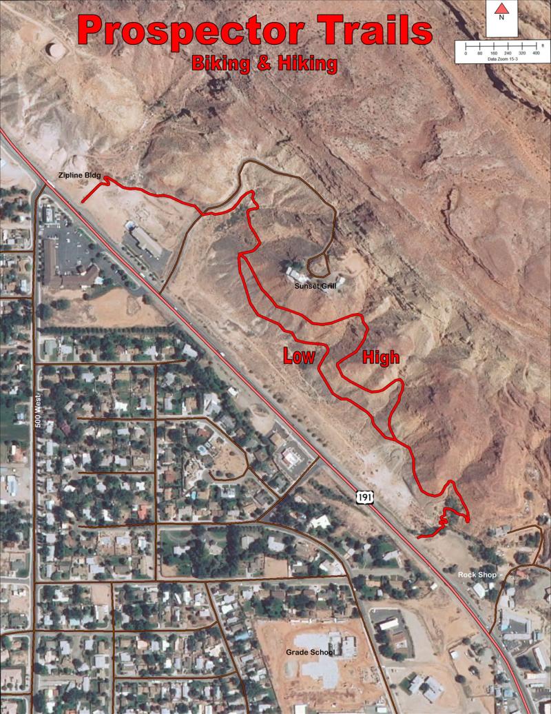 Prospector trails map