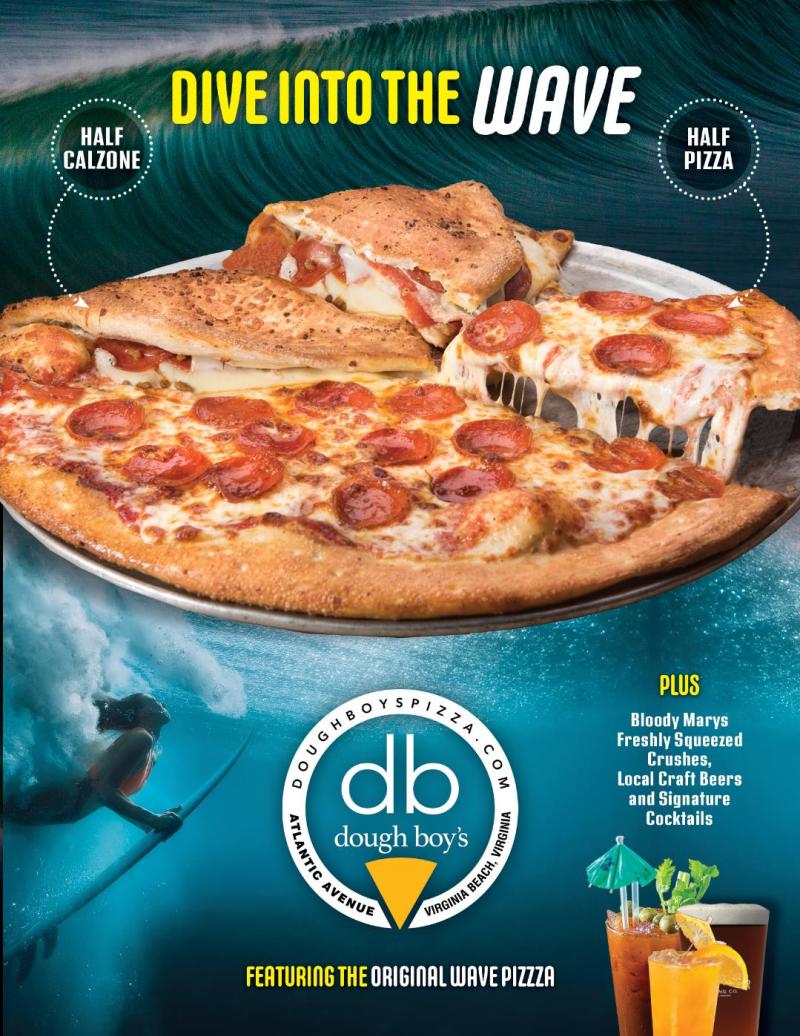 food poster for special event at Dough Boy's 