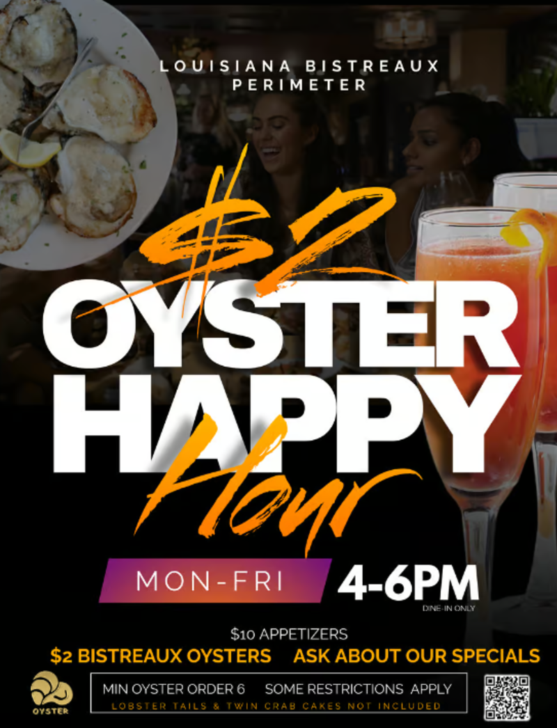 Louisiana Bistreaux Happy Hour Oysters