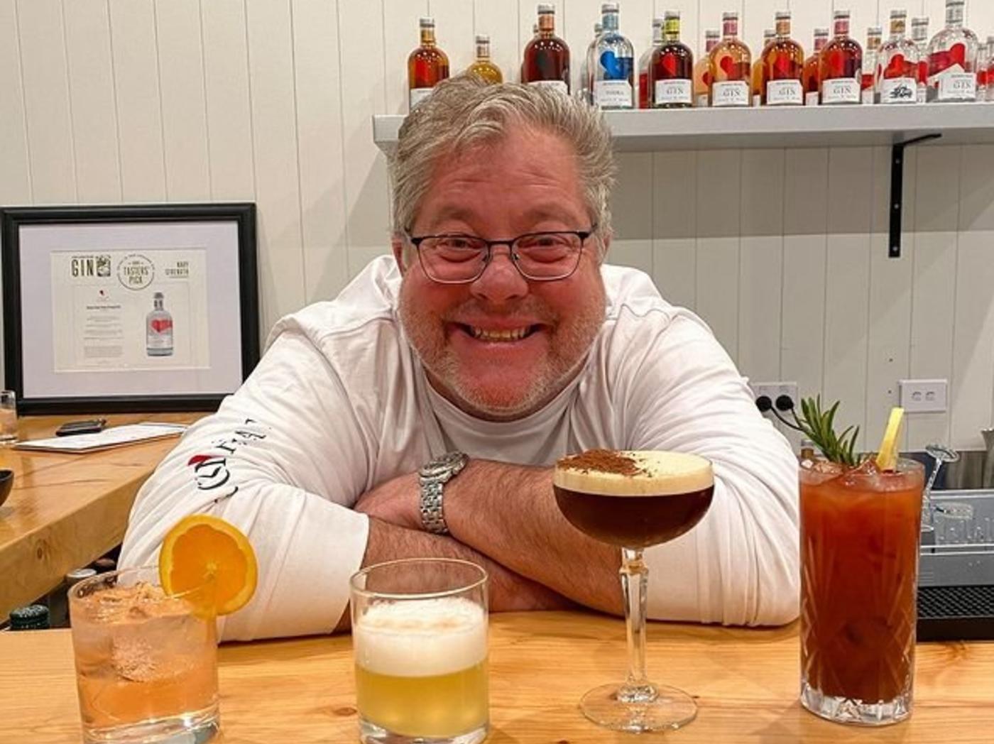 Joerg Henkenhaf, owner and distiller of Broken Heart Spirits preparing cocktails