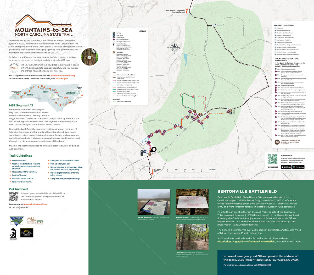 Bentonville Mountains to Sea Trail Map from the Friends of MST
