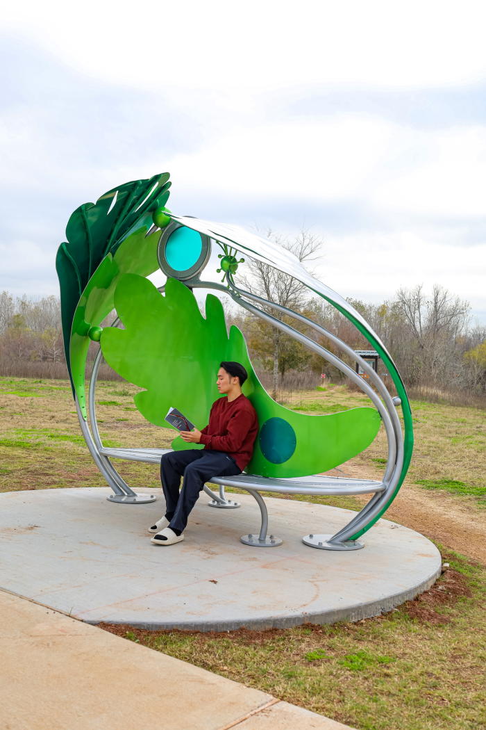 Functional park bench at Brazos River Park