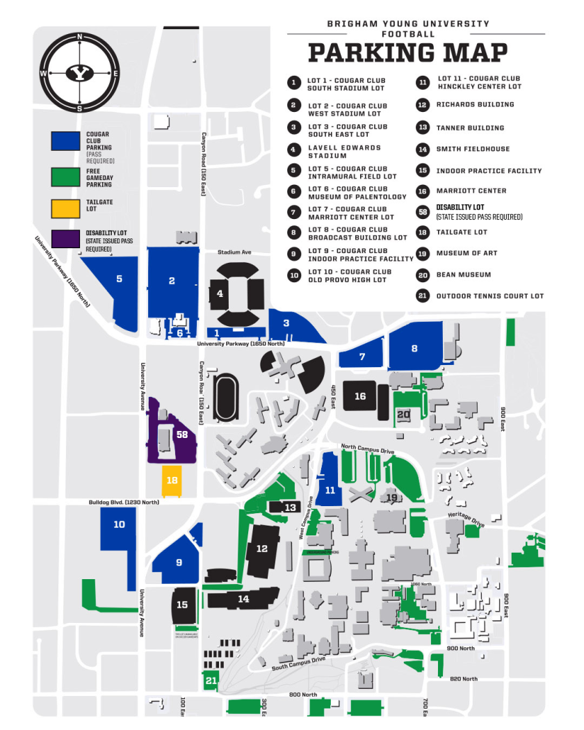 BYU Home Game Parking Explore Utah Valley