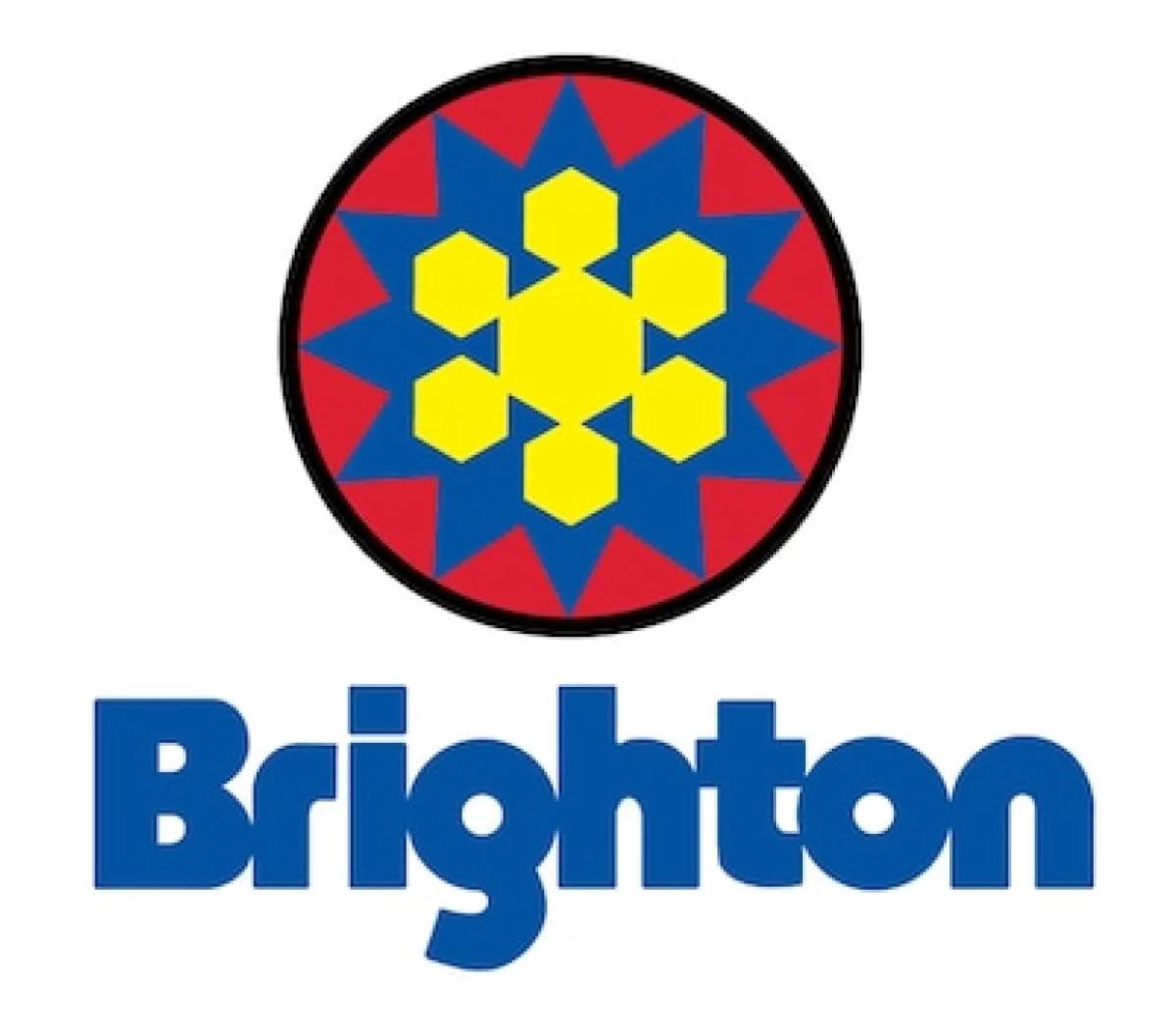 Red, Blue, and Yellow stylized snowflake logo with Brighton underneath