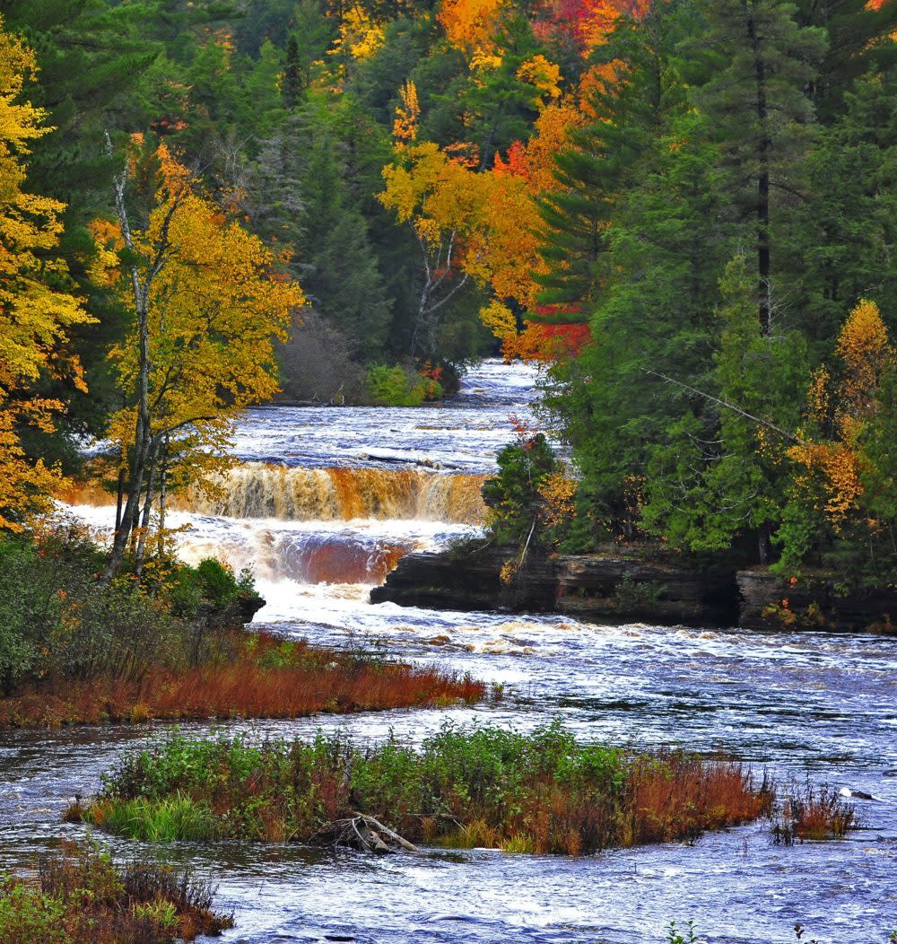 Tahquamenon Falls on a fall day in Michigan's Upper Peninsula, USA