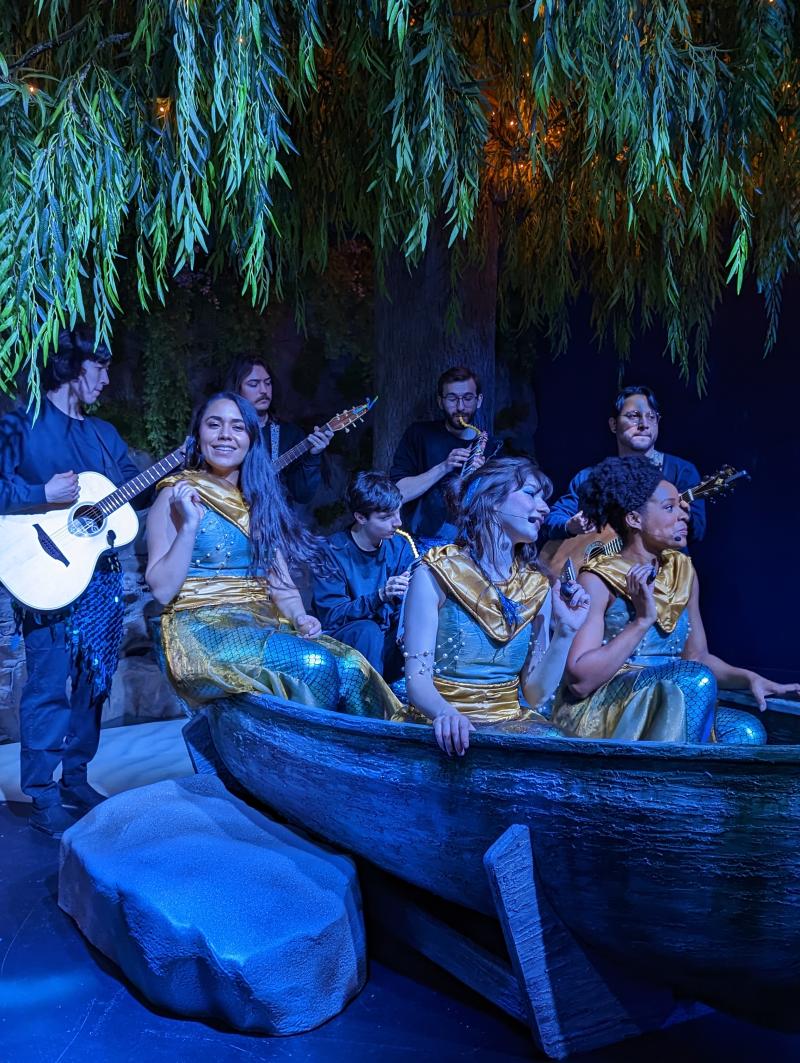 CAMP X Disney The Little Mermaid musical show with mermaids and band singing