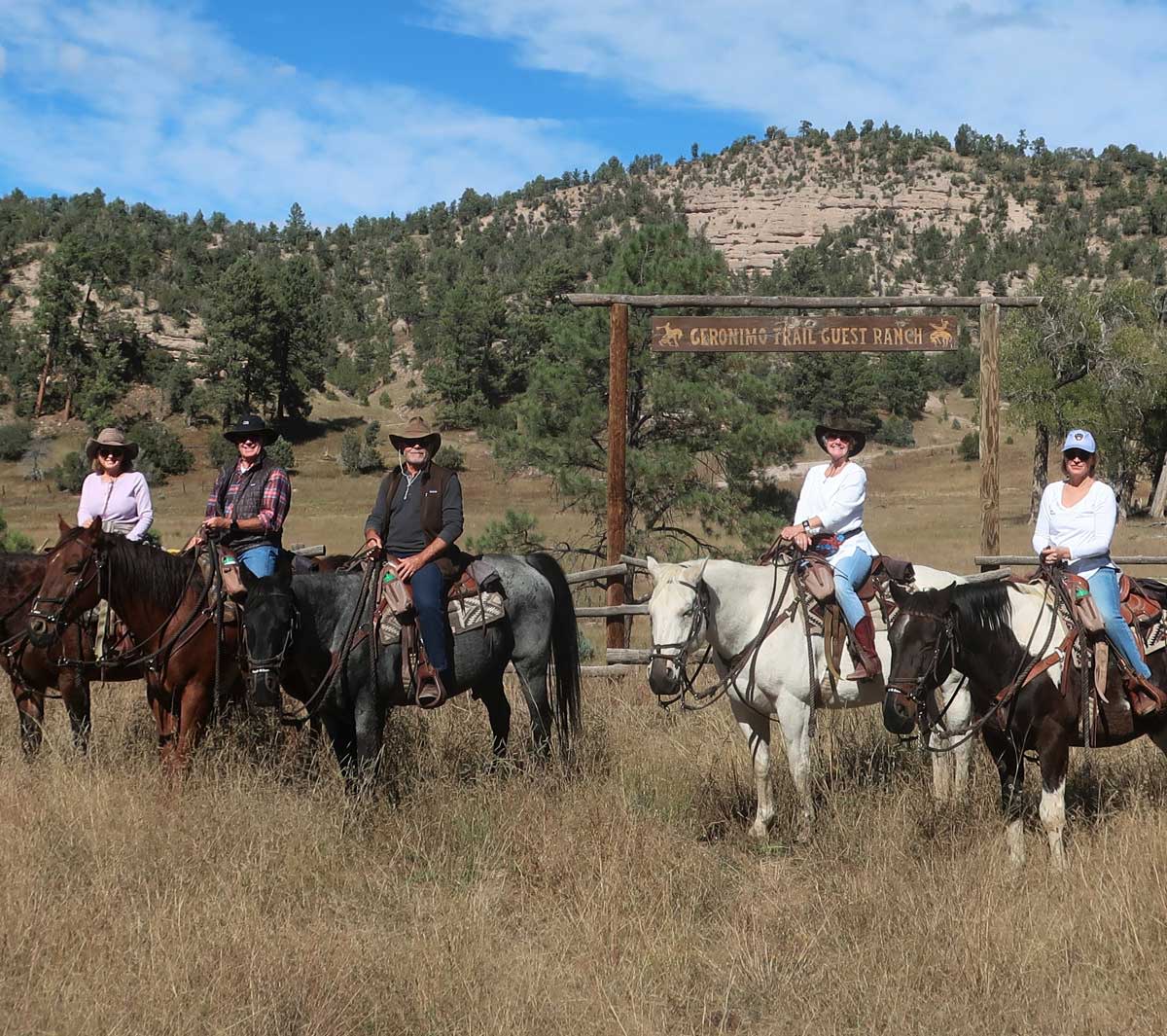Geronimo Trail Guest Ranch, people on horseback