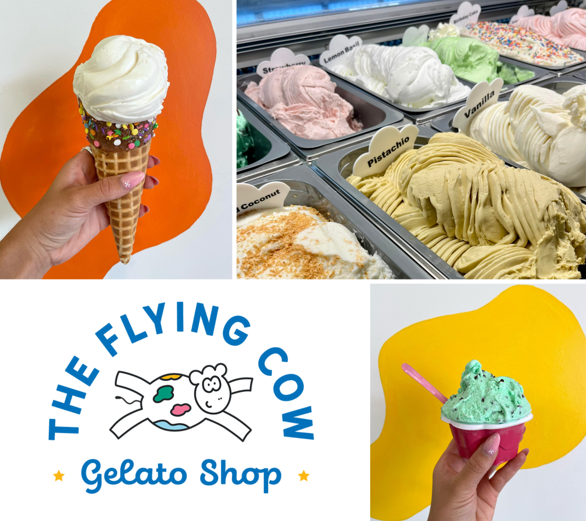 Flying Cow Gelato Collage