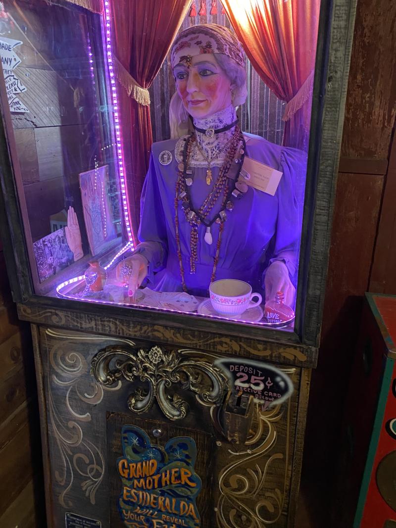 Grandma Esmeralda the fortune teller at Tinkertown Museum