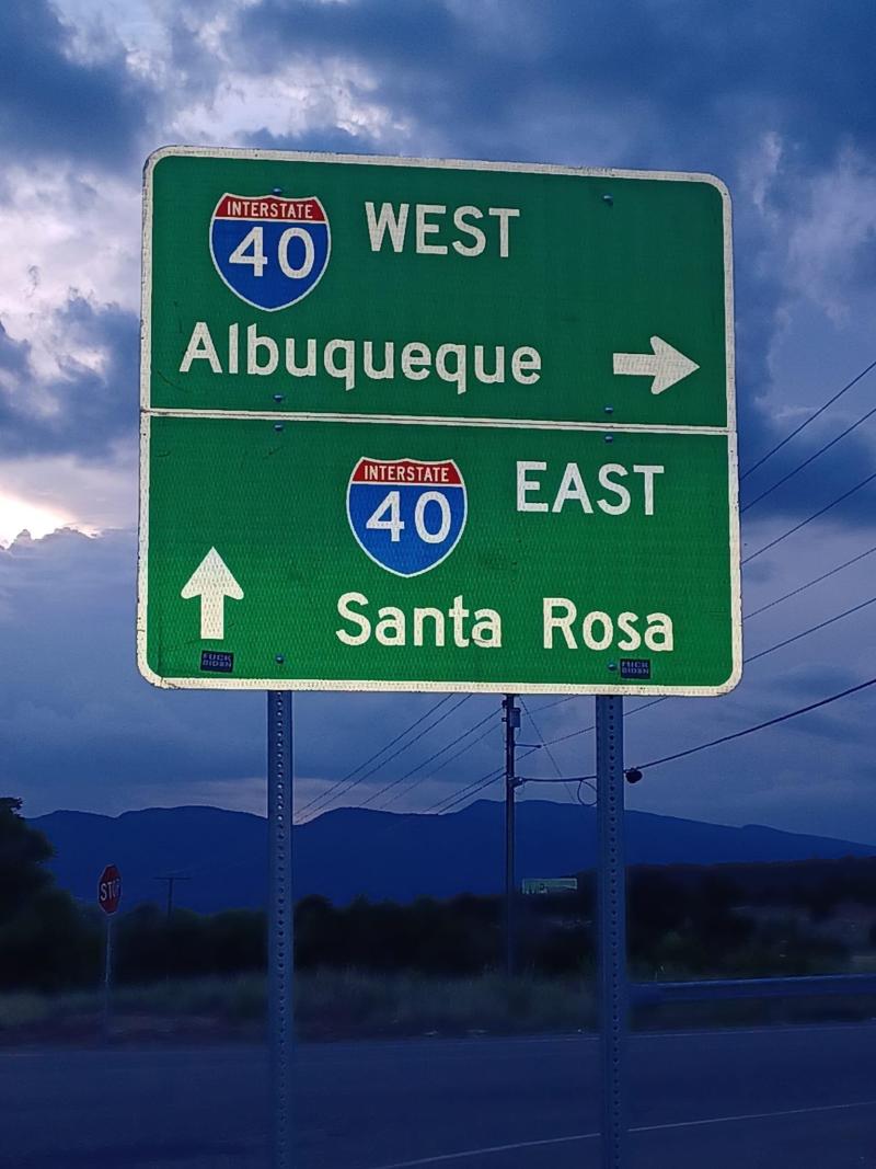A highway sign that misspelled Albuquerque as "Albuqueque"