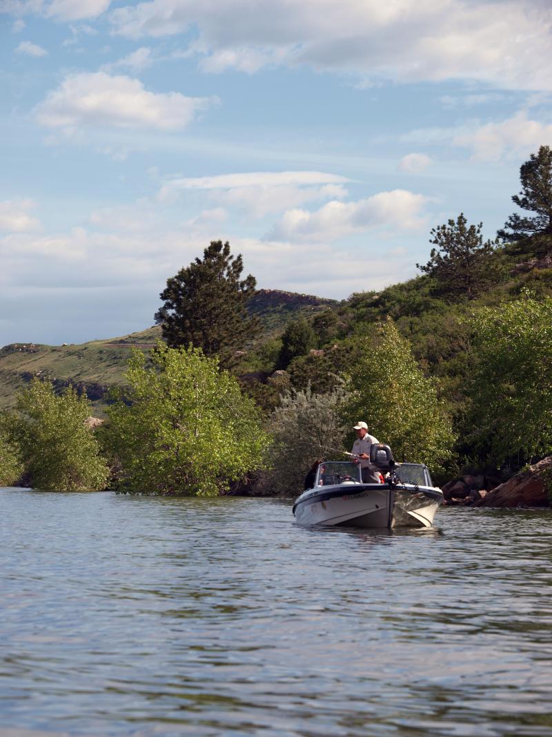 Fishing on Boat - Horsetooth