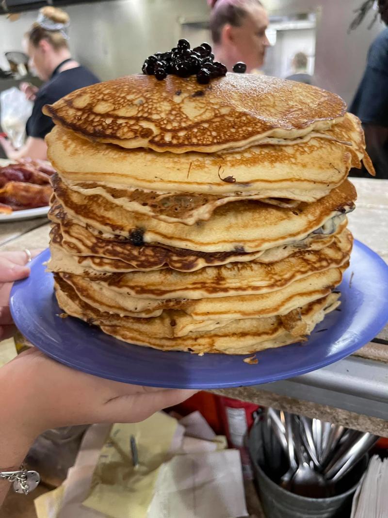 Large Stack Of Pancakes From Maxines Pancakes In Bastrop, TX