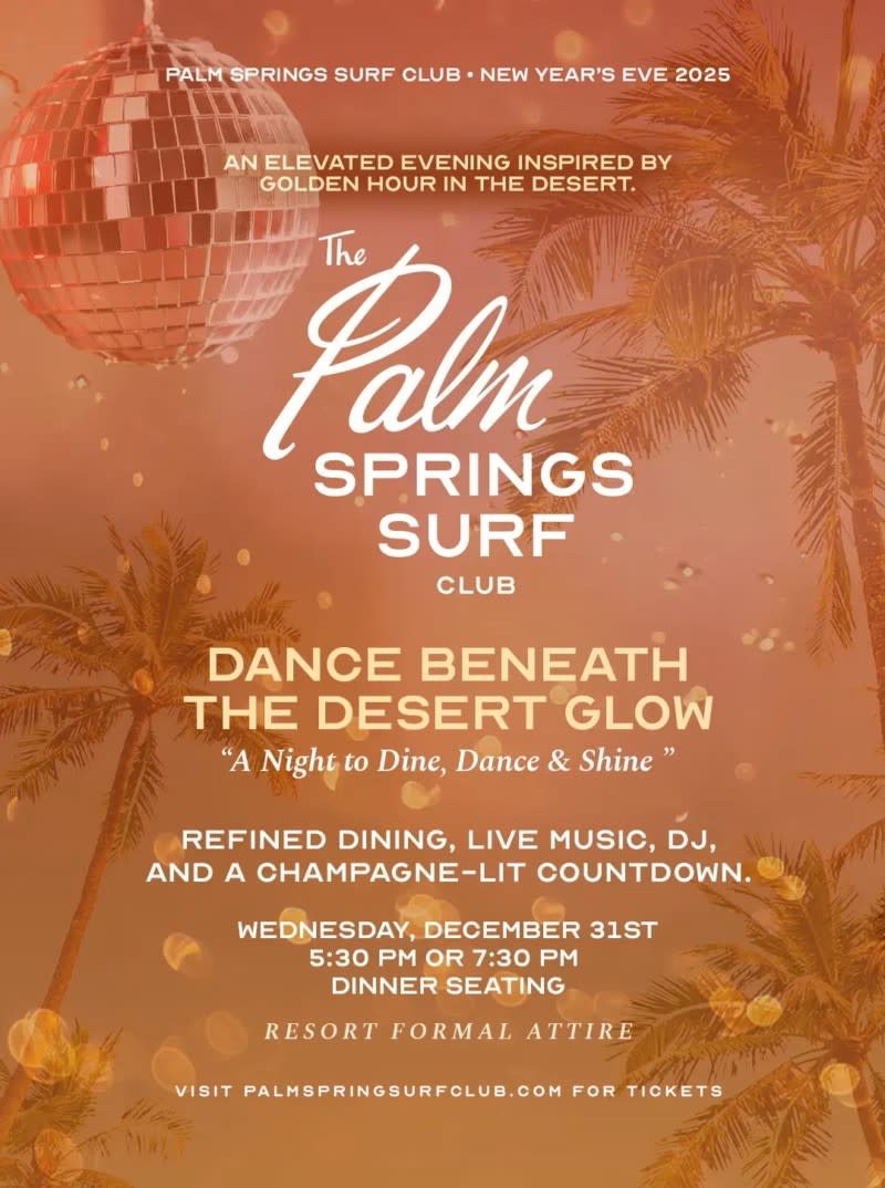 Poster New Years Palm Springs Surf Club 2025