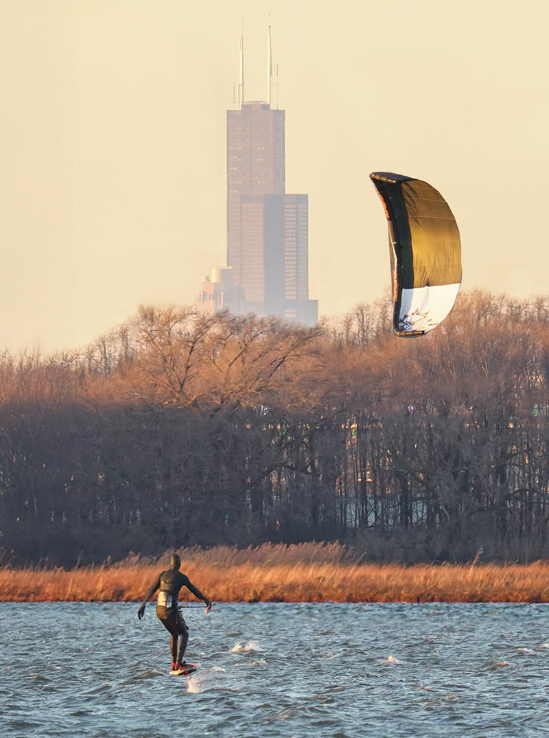 Windsurfing on Wolf Lake