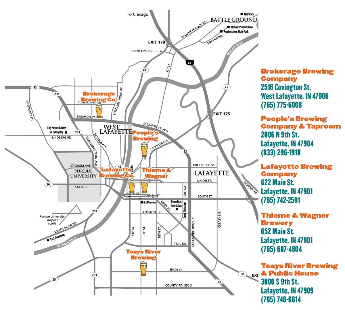Brewery Trail map