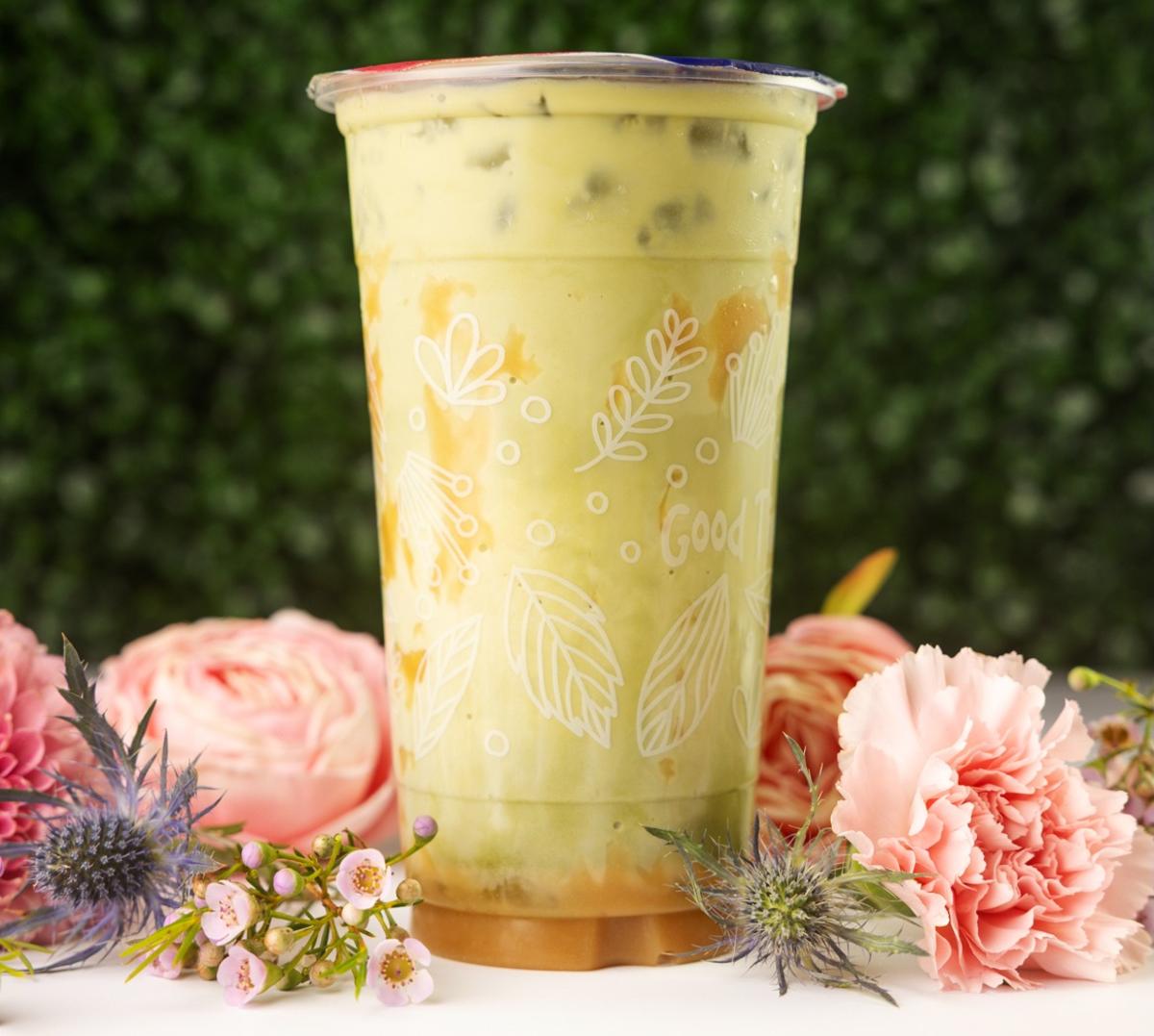 A clover matcha from The Sweet Cup.