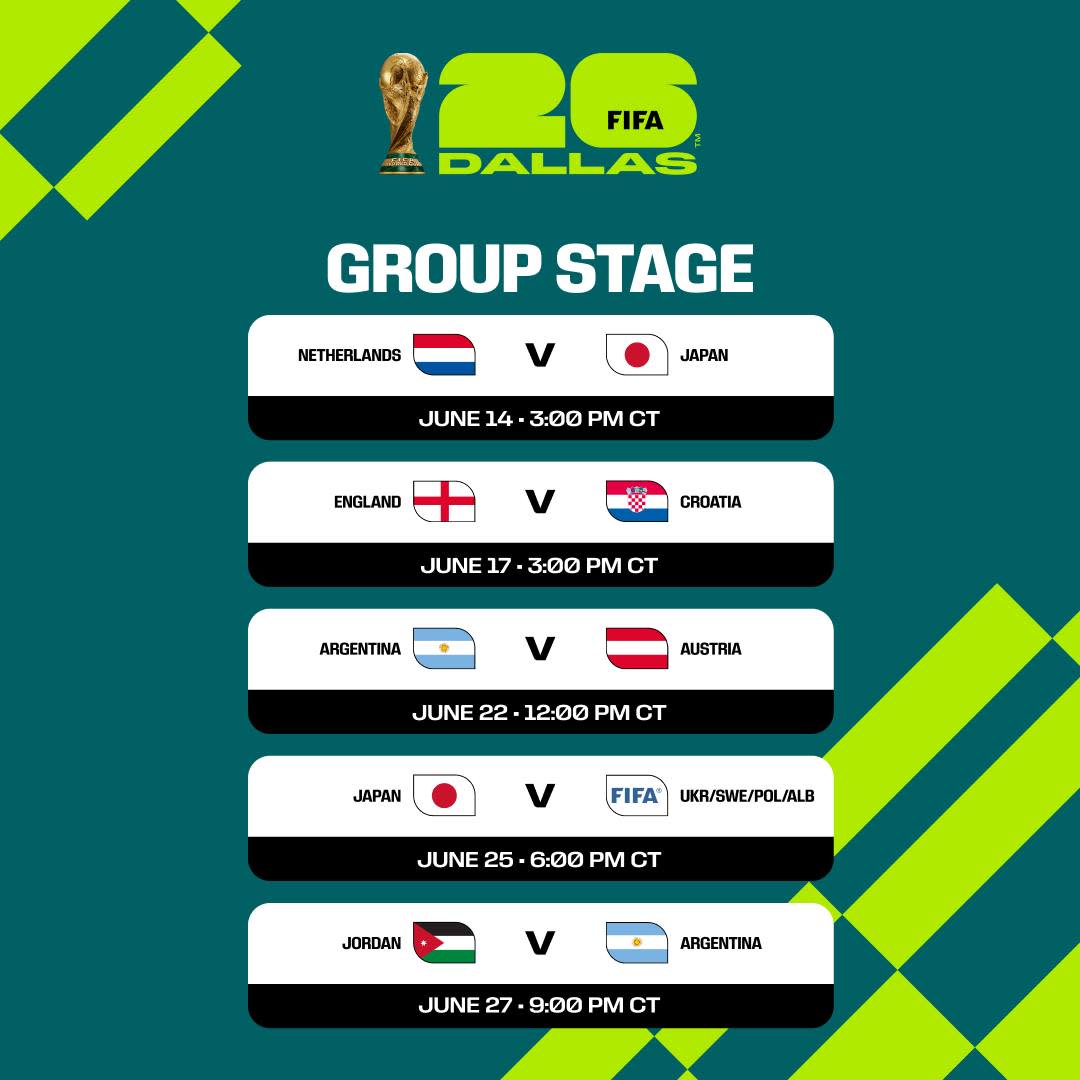 FIFA Dallas Schedule