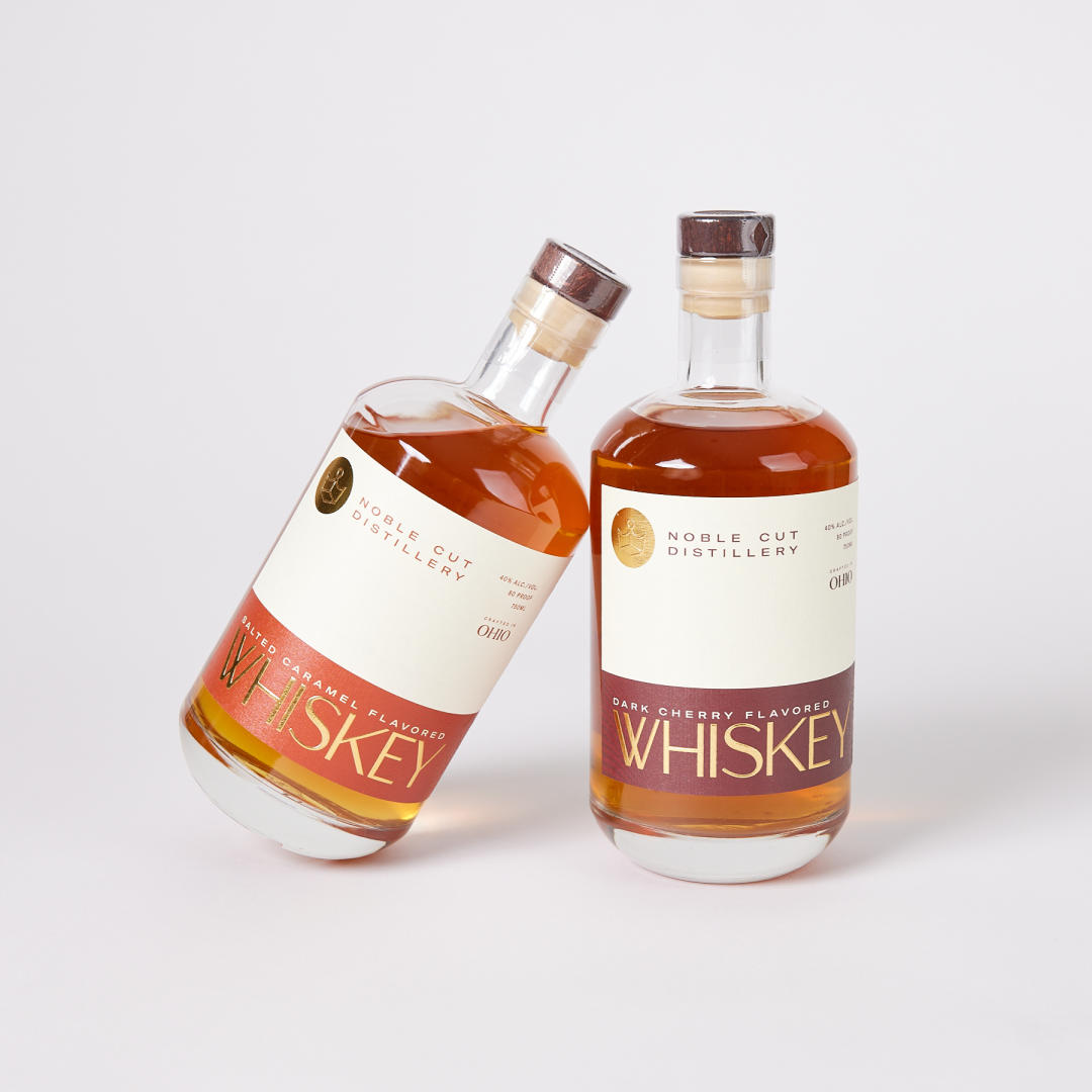 Noble Cut Salted Caramel Flavored Whiskey and Dark Cherry Flavored Whiskey
