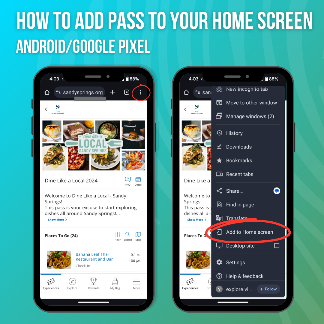 Instructions on how to add pass to Android
