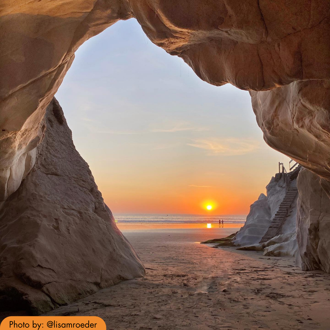 The Sun setting at Shell Beach in San Luis Obispo County