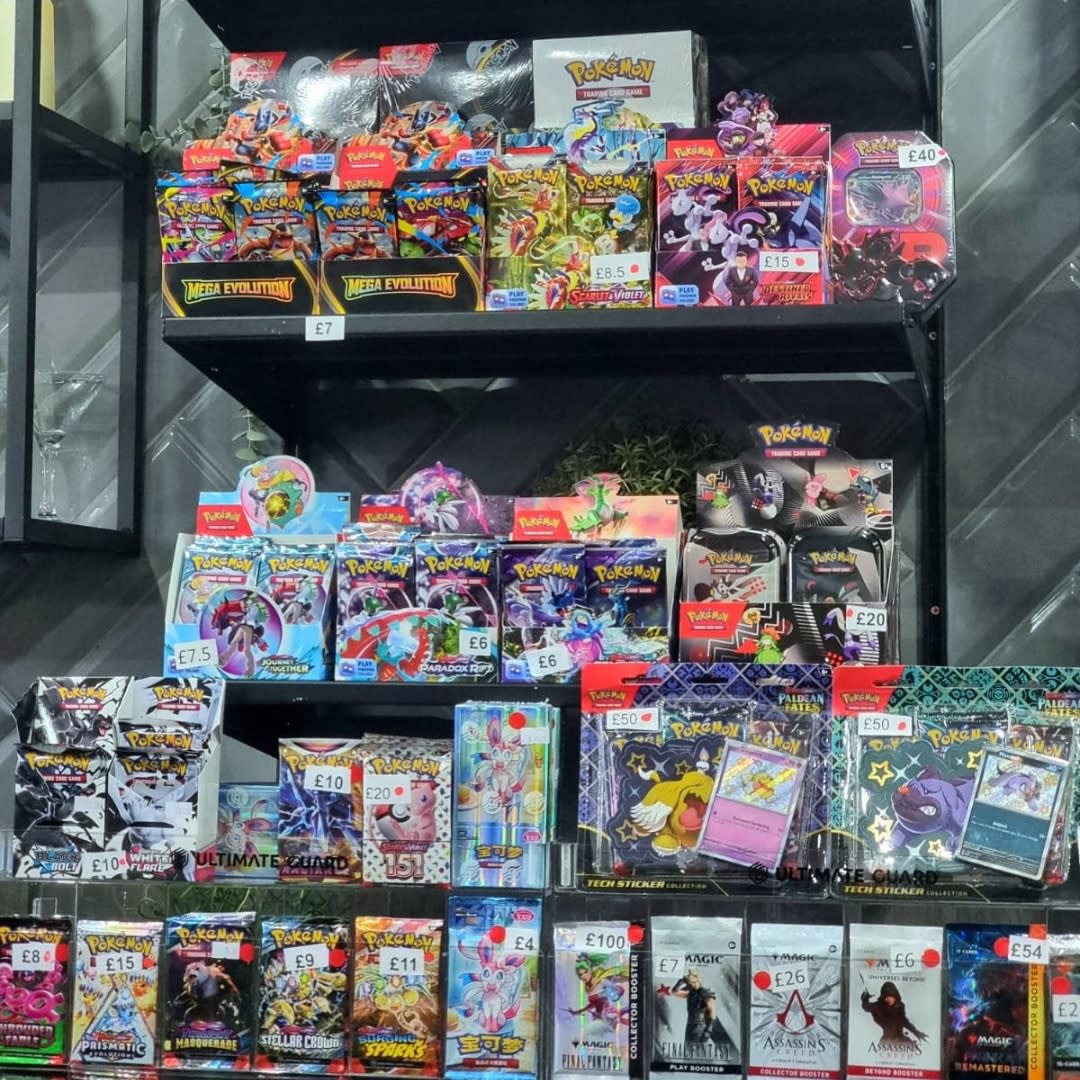 Pokemon trading cards at Dice & Dumplings