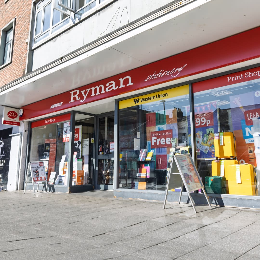 Frontage of Ryman Stationery on London Road