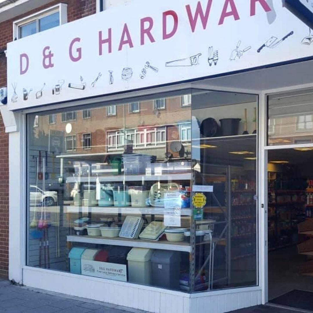 The exterior of D & G Hardware