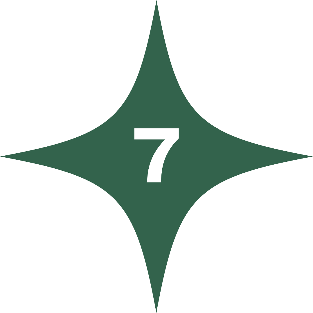 green star with number 7 in centre