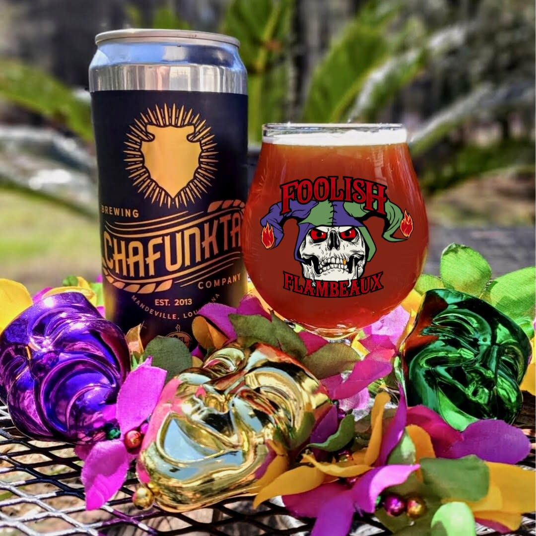 Chafunkta Brewing Company's Foolish Flambeaux, a King Cake-flavored beer