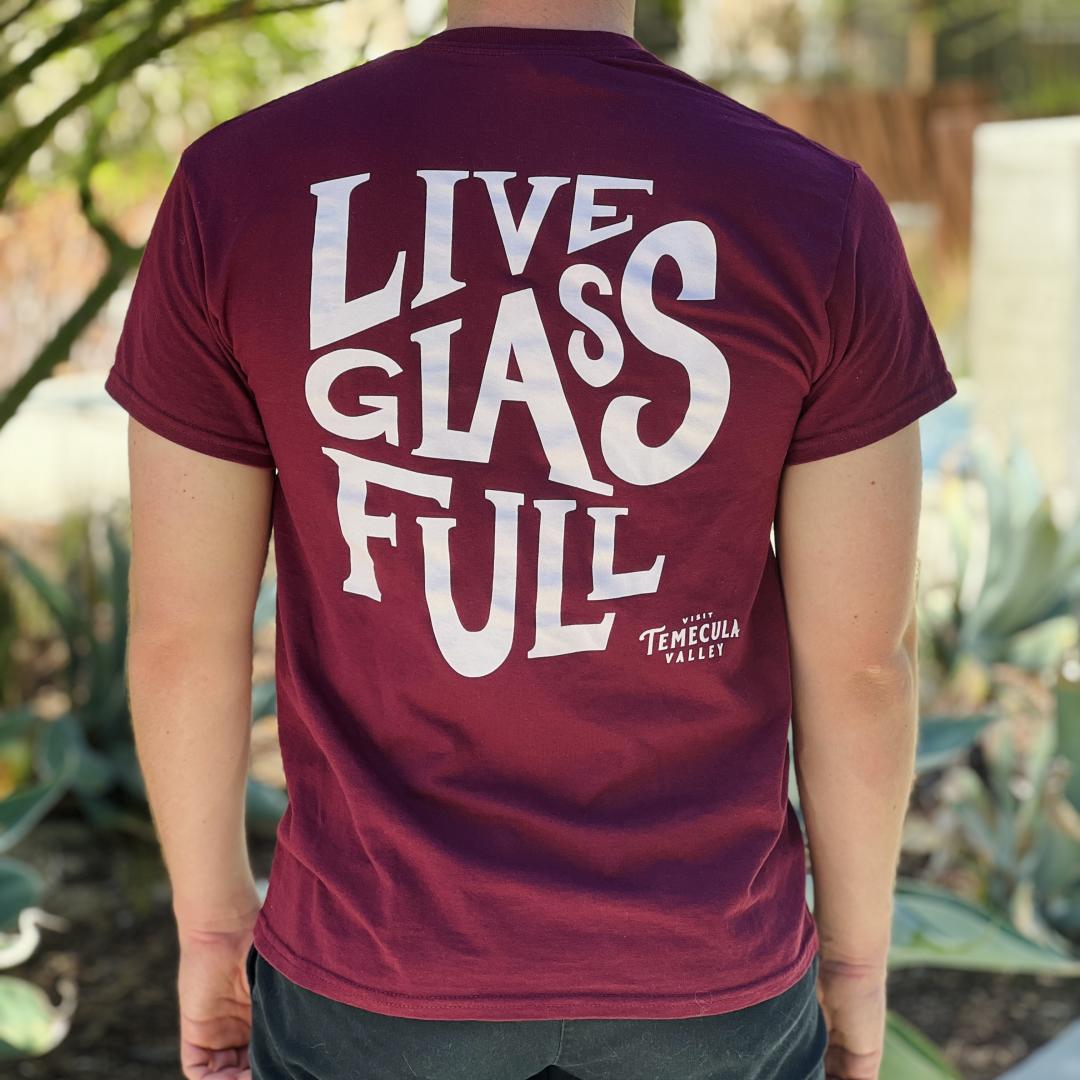 Live Glass Full T-Shirt Burgundy