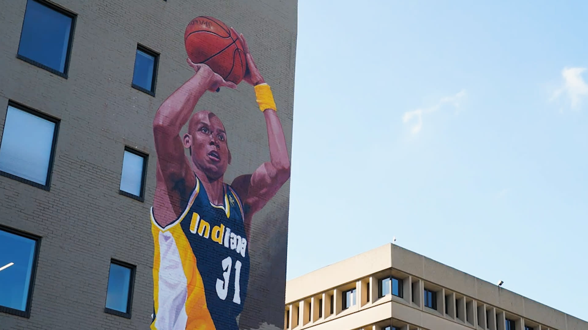 Basketball Player Mural in Indianapolis
