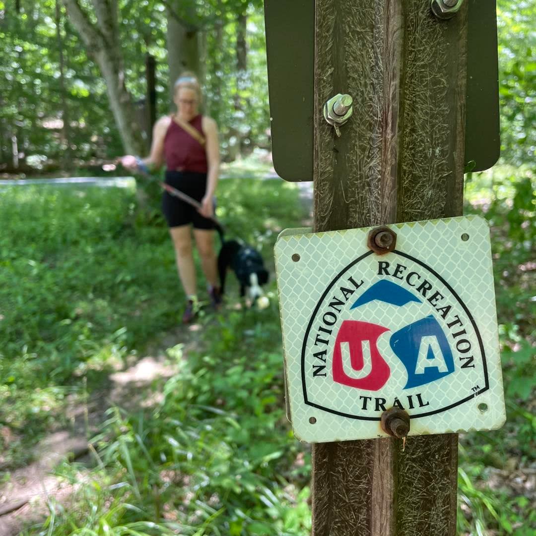 Catoctin Trail Sign and hikers